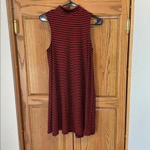 High Neck stripped dress